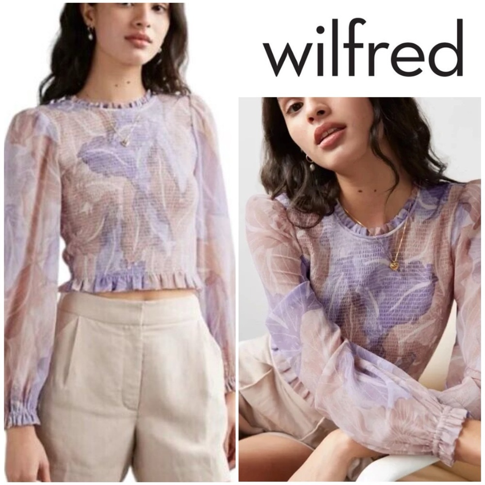 Wilfred Tempest Sheer Floral Blouse - Lavish Lavender and Light Brown